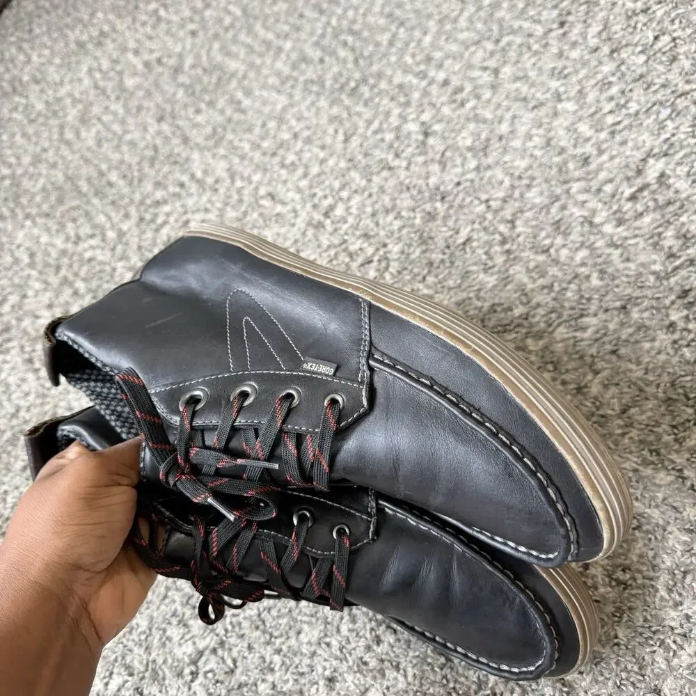 Tretorn Akta Men’s Leather Goretex Boots Shoes Chukka Black Size 12 Lace Up